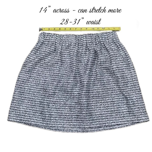 Piperlime Skirt Black Silver Tweed Women’s Sz Medium Textured Bunch Waist - Picture 6 of 10